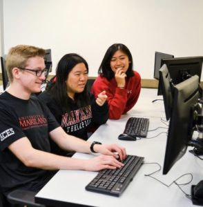 ACES students at computer