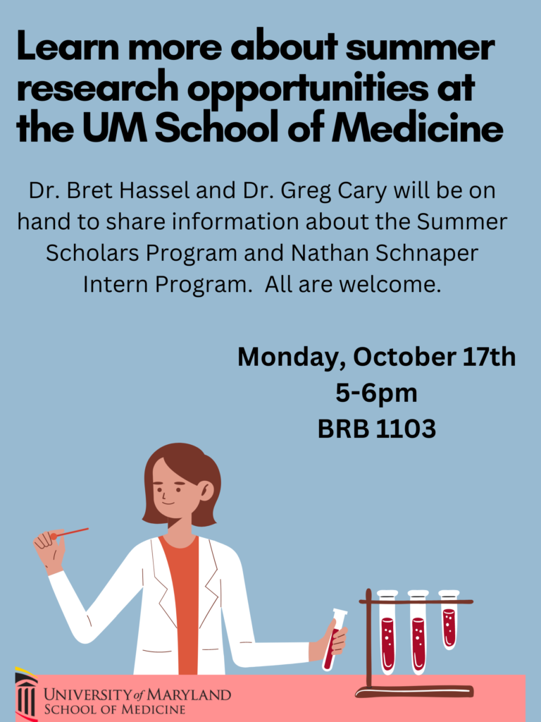 UM School of Medicine Information session Summer Scholars