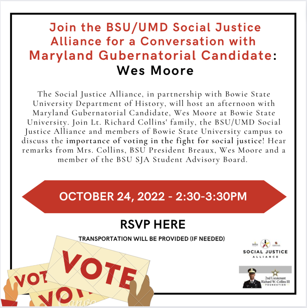 BSU-UMD Wes Moore event flyer