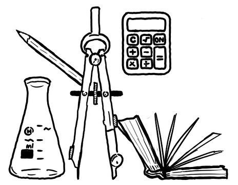 science black and white clipart for kids