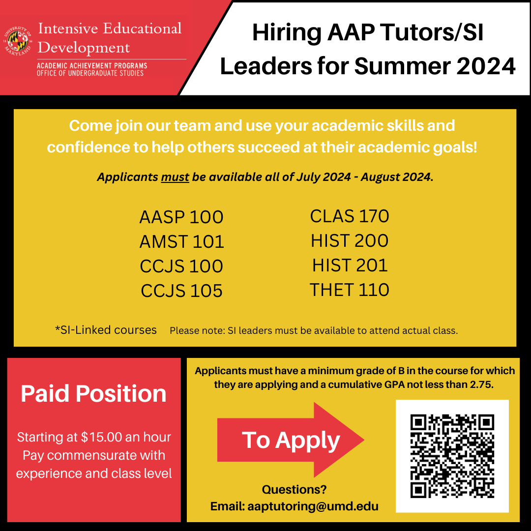 Academic Achievement Program (AAP) hiring tutors
