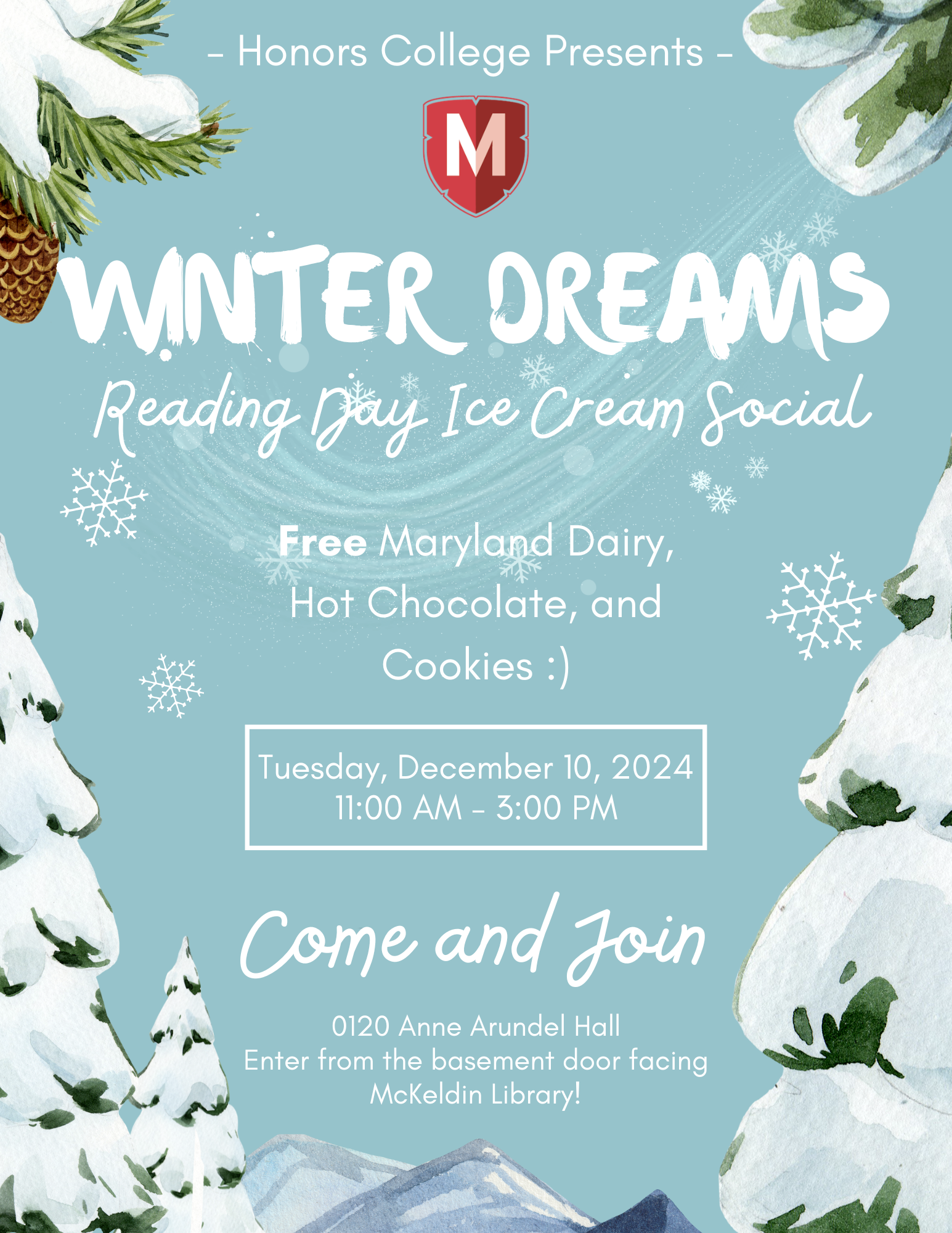 December Ice Cream Social Flyer 2024