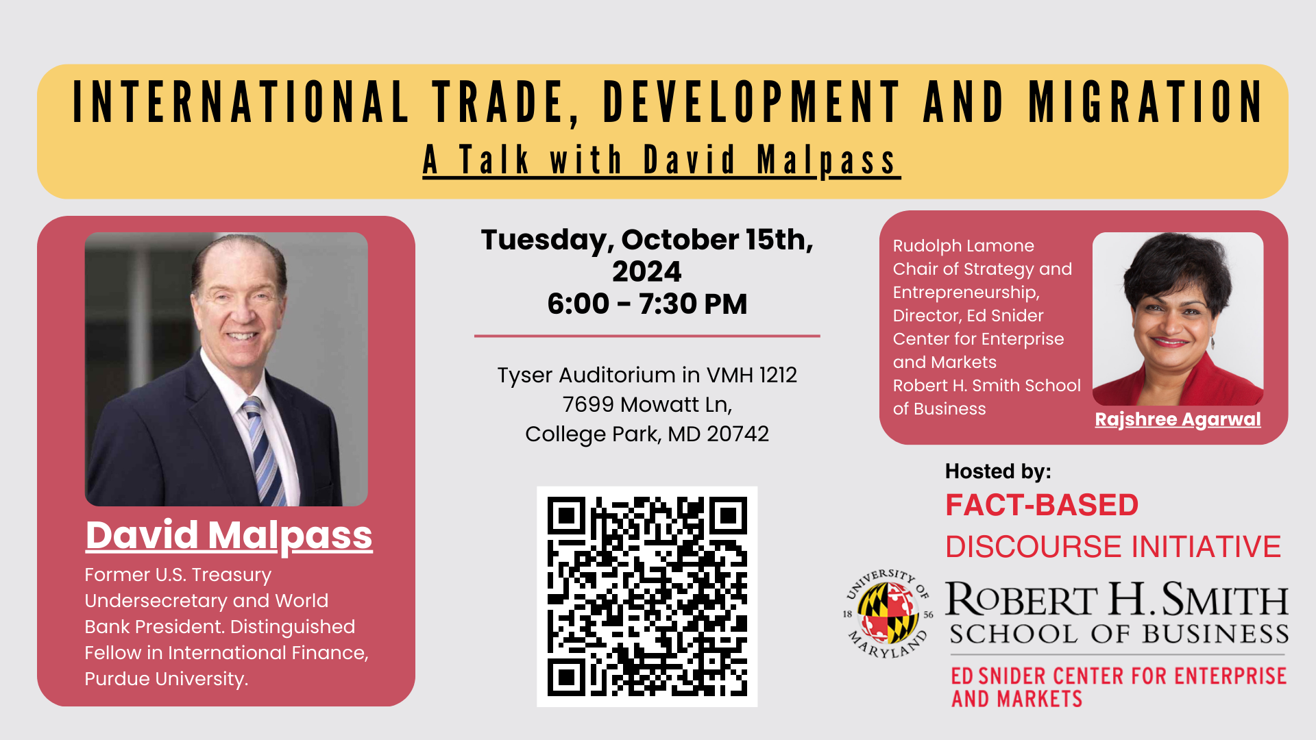 International Trade, Development, and Migration - Talk with David Malpass 2024