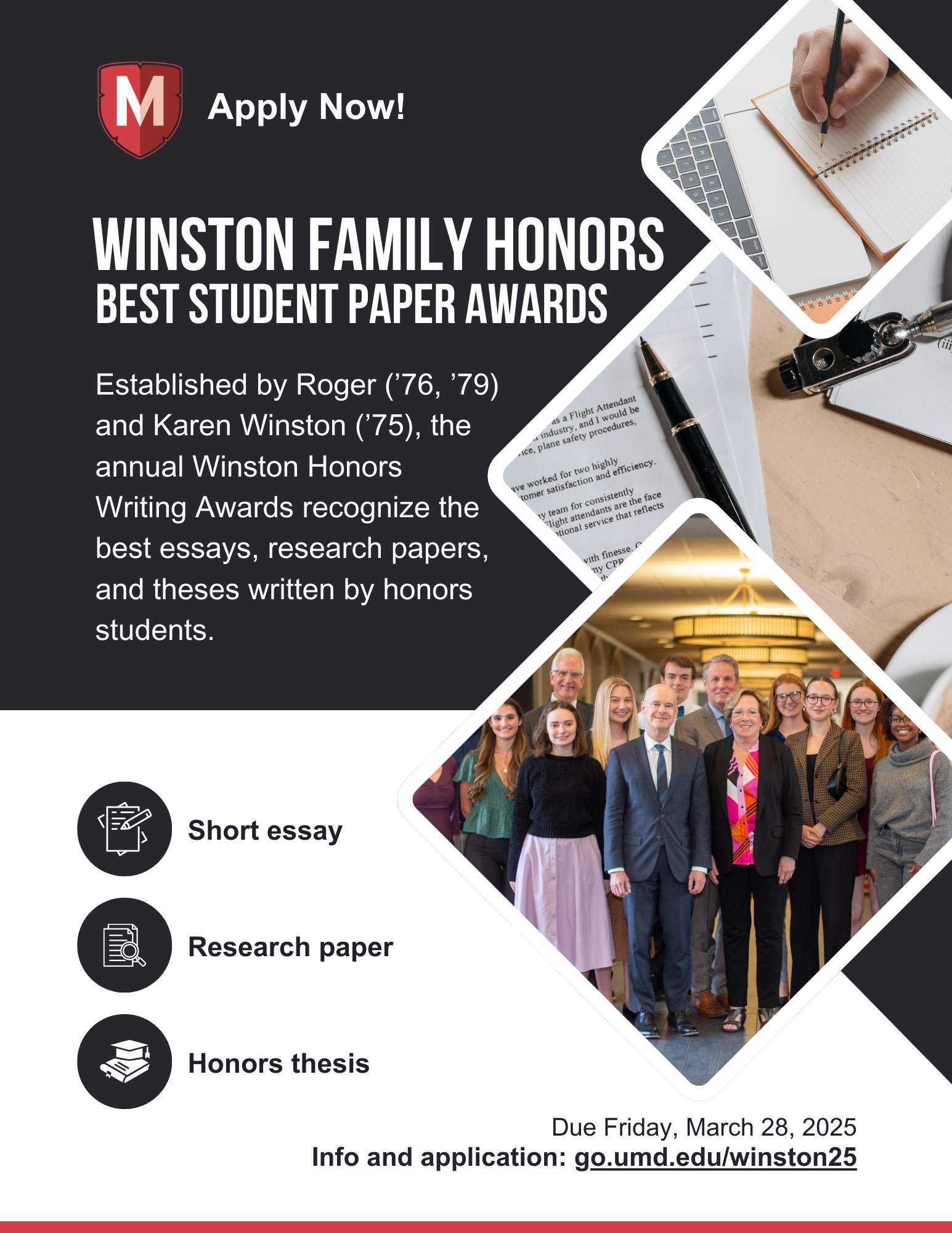 Apply for 2025 Winston Family Honors Best Student Paper Awards