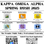 Kappa Omega Alpha schedule flyer