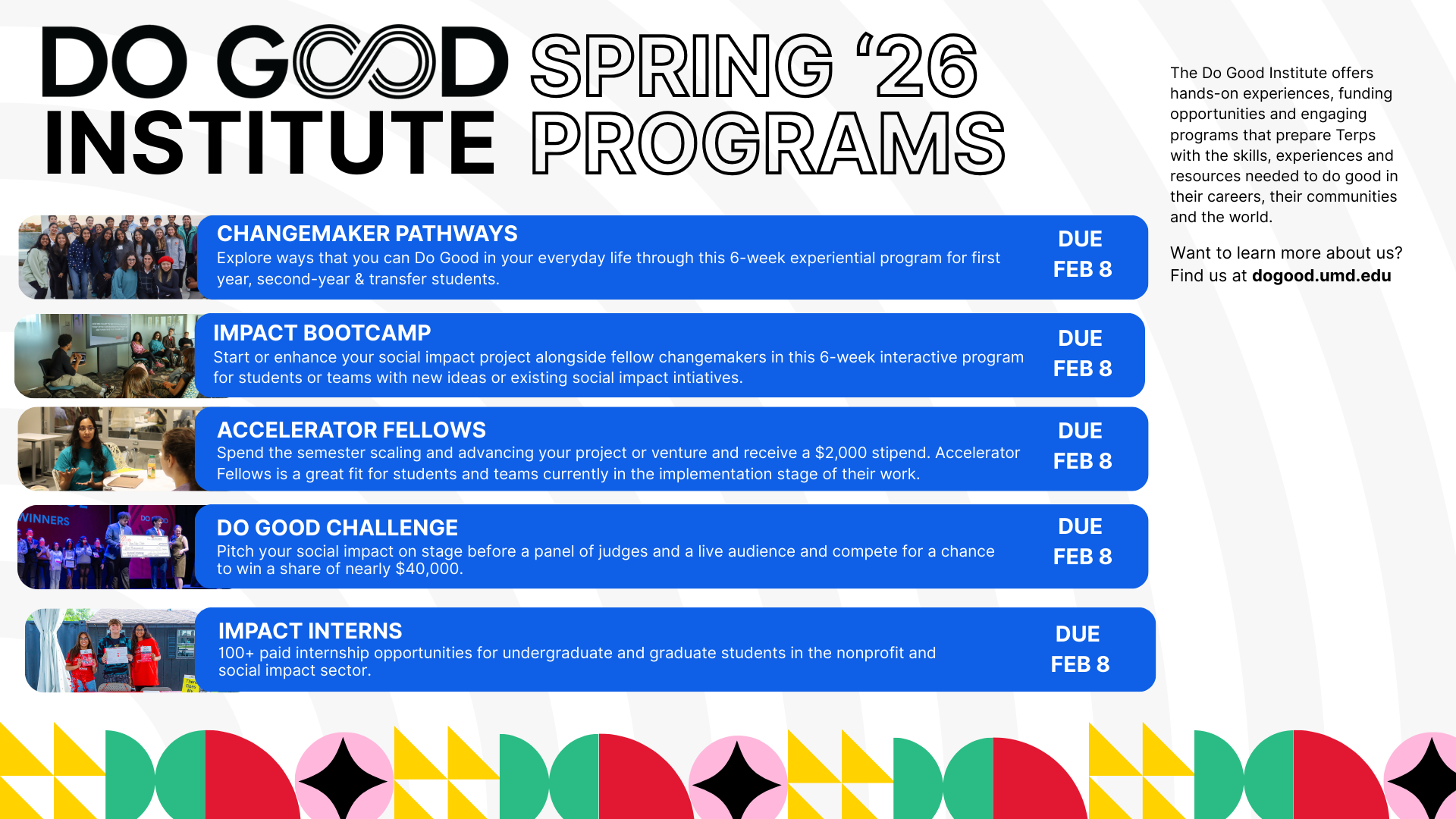 Do Good 2026 All Programs Overview