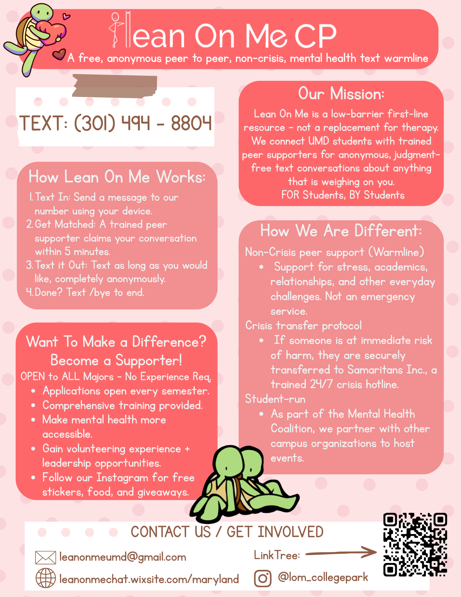 Lean on Me College Park Flyer